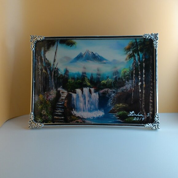 Small Road in Mountain, 5x7 Art print, mountain, water fall, water fountain - Picture 2 of 6